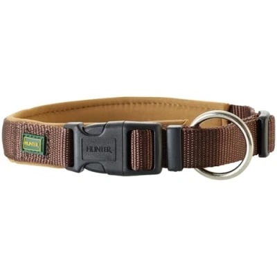 Abbildung von HUNTER Neopren VARIO PLUS Halsung, Hundehalsband, Nylon, mit gepolstert, 50/2,5 (M L), braun/karamell
