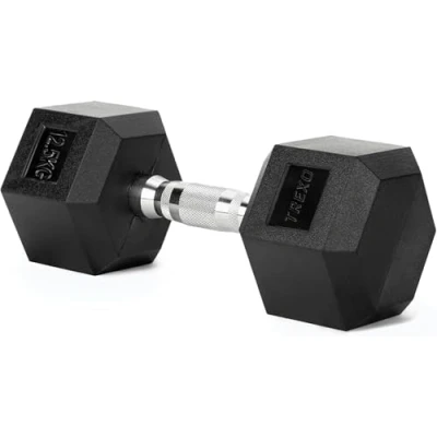Abbildung von TREXO Hexagon Hanteln 12,5 kg Hex Kurzhanteln mit Durable Gummierte Gusseisen für Krafttraining Ergonomischen Verchromte Griff Gewichte Training Zuhause Hantel Männer un Frauen
