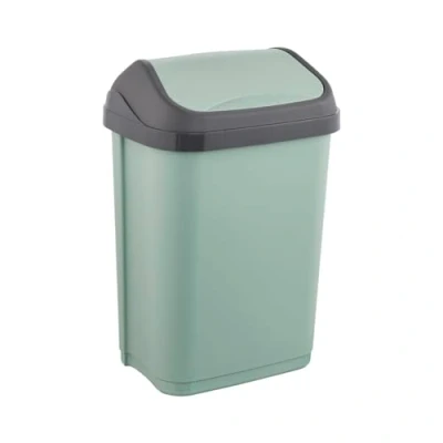 Abbildung von keeeper Mülleimer mit Schwingdeckel, 10 l, 25,5 x 19 38 cm, Swantje, Grün (Nordic Green)