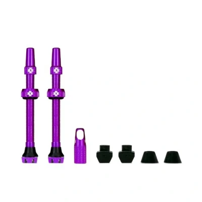 Abbildung von Muc Off Lila Presta Tubeless Ventile, 44 mm Hochwertige Anti Leck Fahrradventile mit integriertem Werkzeug zum Entfernen des Ventilkerns