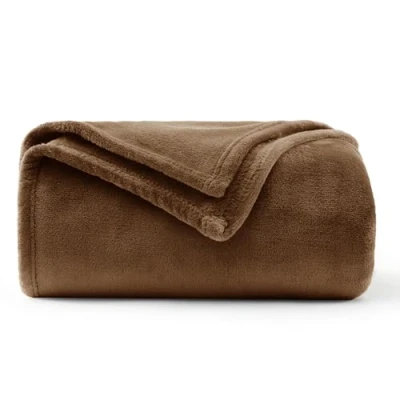 Abbildung von WAVVE Kuscheldecke Flauschig Decke Fleecedecke Sofadecke Klein Wohndecke Couchdecke, Sofa Weich Braun, Leicht Sofaüberwurf 130x150 cm