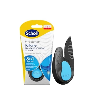 Abbildung von Scholl In Balance Einlegesohlen, Schmerzlinderung, Fersenpolsterung, Fersenentzündung, Achillessehne, Größe M, Unisex.