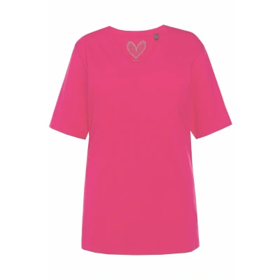 Abbildung von Ulla Popken Relaxed FIT Tshirt basic, Damen, Größe: 46/48, Magentapink