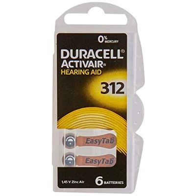 Abbildung von Duracell Easytab DA 312 für alle Hörgeräte mit Batterietyp 10 x 6 Stück