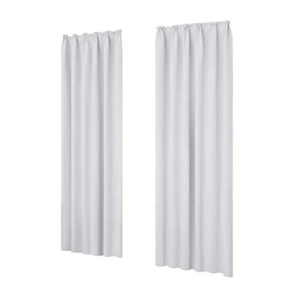 Abbildung von Deconovo Vorhang Gardinen Blickdicht Schallschutz Kälteschutz mit Kräuselband Fenstervorhang, 160x140 cm(HöhexBreite), Silber Grau, 2er Set