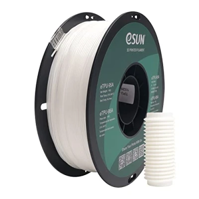 Abbildung von eSUN Flexibles TPU Filament 1.75mm, 3D Drucker 95A, Maßgenauigkeit +/ 0.05mm, 1kg Spule (2.2 LBS) Druck für Drucker, Weiß