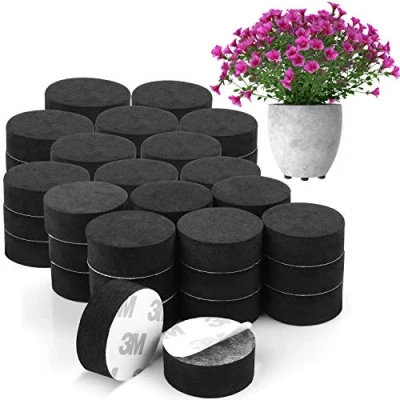 Abbildung von BELLE VOUS Unsichtbare Blumentopf Füße 50er Pack Schwarze für Blumenkübel rutschfest mit starken selbstklebenden Pads mittelgroße &amp; große Pflanzkübel Zimmer und Freilandpflanzen