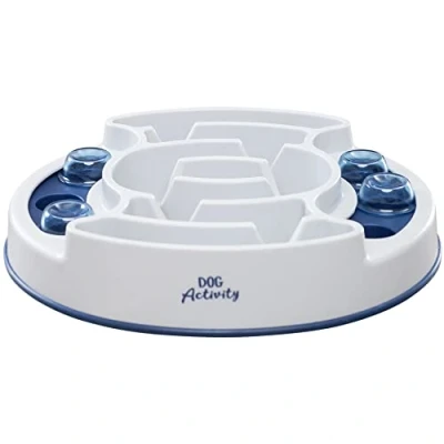 Abbildung von TRIXIE Hundespielzeug Intelligenz Dog Activity Strategiespiel „Slide &amp; Feed“ Anspruchsvolles Intelligenzspielzeug für Hunde zur Beschäftigung, ø 30x27cm 32036