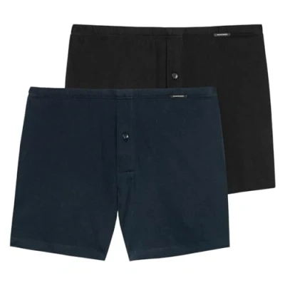 Abbildung von Schiesser 2 PACK Boxershorts, Herren, Größe: Small, Black/dark blue
