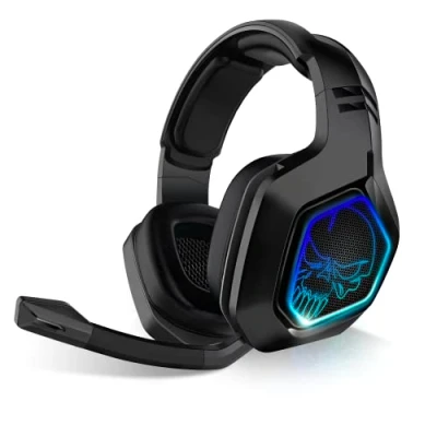 Abbildung von SPIRIT OF Gamer XPERT H900 Headset Pro Kopfhörer Leistungsstarker Bass Blaue LEDs Kunstleder Flexibles Mikrofon 12 Stunden Autonomie PS5 / PC PS4