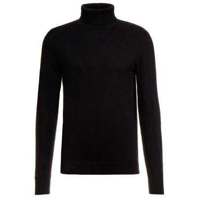 Abbildung von JACK &amp; JONES Herren Dünner Rollkragen Strickpullover Klassischer Rundhals Sweater Langarm Basic JJEEMIL, Farben:Schwarz, Größe Pullover:XXL