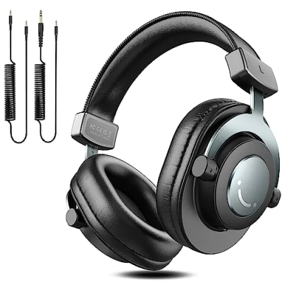 Abbildung von FIFINE Over Ear Kopfhörer mit Kabel, Studio 6.35 &amp; 3.5mm Klinke und 50mm Treiber, Geschlossene DJ Headphones für Monitor, Studio, Podcast, Recording, Handy, PC, Mixer, Xbox
