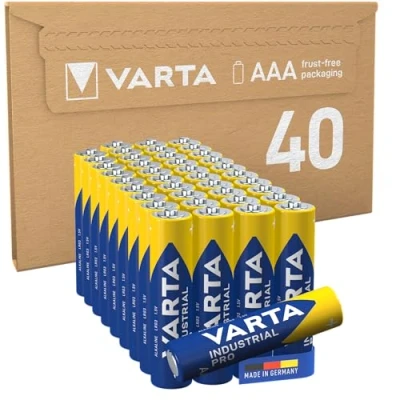 Abbildung von VARTA Batterien AAA, 40 Stück, Industrial Pro, Alkaline Batterie, 1,5V, Vorratspack in umweltschonender Verpackung, Made Germany [Exklusiv bei Amazon]