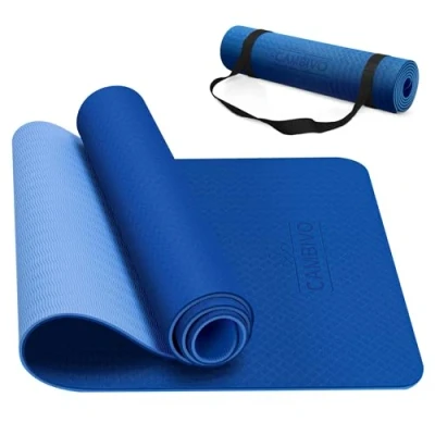 Abbildung von CAMBIVO Yoga Matte 183cm x 61cm, Gymnastikmatte Sportmatte Fitnessmatte Rutschfest &amp; Gepolstert, Dicke 8mm Yogamatte mit Tragegurt, Pilates Zuhause für Sport, Fitness, Workout