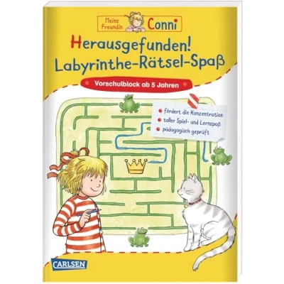 Abbildung von Conni Gelbe Reihe (Beschäftigungsbuch): Herausgefunden! Labyrinthe Rätsel Spaß: Vorschulblock mit Labyrinth Rätseln und mehr für Kinder ab 5 Jahren
