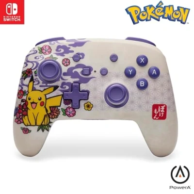 Abbildung von PowerA Verbesserter Kabelloser Controller für Nintendo Switch Pokémon Blossom, Lite, Gamepad, Spiele Controller, Bluetooth Aufladbar, Offiziell Lizenziert