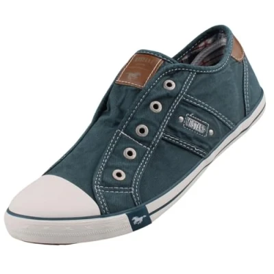 Abbildung von MUSTANG Damen Canvas Sneaker Blau/Grün, Schuhgröße:EUR 39