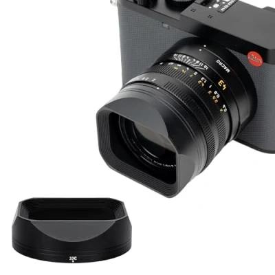Abbildung von JJC Quadratische Metall Gegenlichtblende für Leica Q3 43/Q3, optimiertes Design eliminiert Vignettierung, kompatibel mit Filtern ≤ 8 mm und Makro Modus, behält die ursprüngliche
