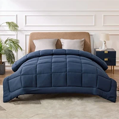 Abbildung von BEDSURE Winterbettdecke 135x200 Warm and Weiche Bettdecke 135 x 200 Winter 450GSM Füllung, Öko Tex, Steppdecke für Allergiker Blau