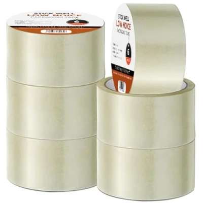 Abbildung von K MART 6er Pack klebeband transparent, Geräuscharmes Paketklebeband zum Verpacken von Paketen, packband 66m x 48mm