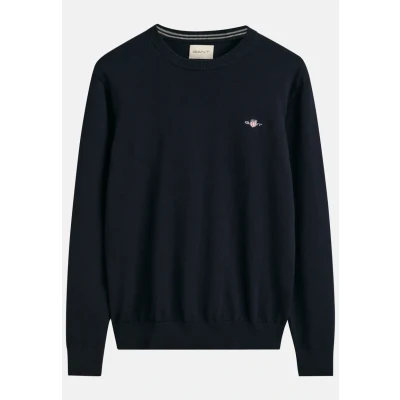 Abbildung von GANT Classic C NECK Strickpullover, Herren, Größe: Small, Evening blue