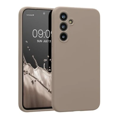 Abbildung von kwmobile Hülle kompatibel mit Samsung Galaxy A54 5G Case gummiert Silikon Handyhülle Schutzhülle Taupe