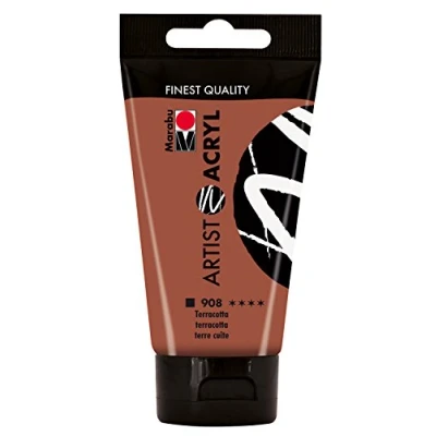 Abbildung von Marabu 12200002908 Artist Acryl terracotta 75 ml, feine Acrylfarbe in Künstlerqualität, auf Wasserbasis, pastose Konsistenz, hoch pigmentiert, sehr gute Brillanz und Deckkraft