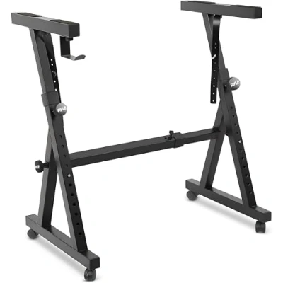 Abbildung von Pyle Universal Electronic Piano, Black Heavy Duty Z Style Keyboard Stand with Locking Wheels, Height and Width, Portable Organ Holder Rack, Foldable Design