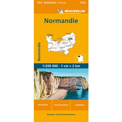 Abbildung von Michelin Normandie: Straßen und Tourismuskarte 1:200.000 (MICHELIN Regionalkarten)