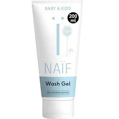 Abbildung von Naïf Pflegendes Waschgel für Baby und Kinder Babypflege Duschgel empfindliche Haut Inhaltsstoffe auf natürlicher Basis 100% Vegan 200 ml