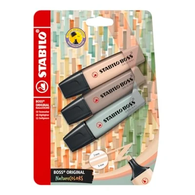 Abbildung von Textmarker STABILO BOSS ORIGINAL NatureCOLORS 3er Pack beige, warmgrau, grünerde
