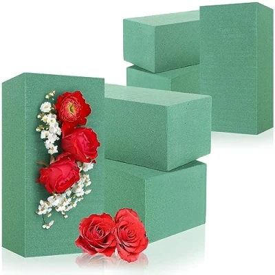 Abbildung von com four® 6X Steckmasse für Blumengestecke Steckschaum Frischblumen Floristik Steckschwamm zum Basteln, Gestecke Hochzeit und Geburtstag