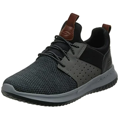 Abbildung von Skechers Delson Sportlicher Schnürer, Herren, Größe: 45.5, Black/grey Schuhe
