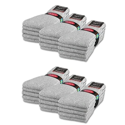Abbildung von sockenkauf24 10 20 30 Paar Sportsocken Tennissocken Arbeitssocken Herren &amp; Damen Socken Baumwolle (39 42, Hellgrau)