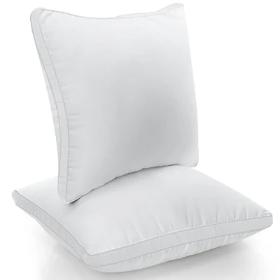 Abbildung von Utopia Bedding Kopfkissen (2er Set), 60 x cm Schlafkissen, Gebürsteter Stoff Bezug Bettkissen, Premium Qualität Weich et Atmungsaktiv Kissen (Weiß)