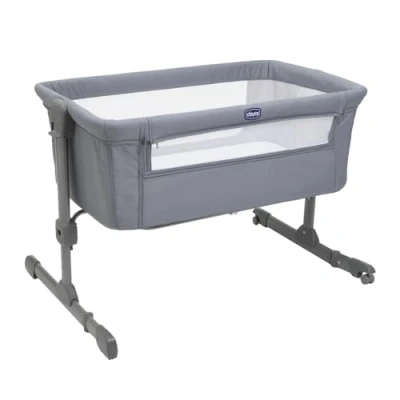 Abbildung von Chicco Next2Me Essential Neugeborenen Beistellbett, Nachhaltig, Kompatibel mit verschiedenen Betten, Höhenverstellbar, Neigbar, Gute Luftzirkulation, Matratze und Tasche enthalten, 0 6 Monate