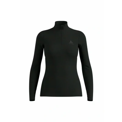 Abbildung von Odlo Damen Funktionsunterwäsche Langarm Shirt mit Reißverschluss MERINO 200, black, S