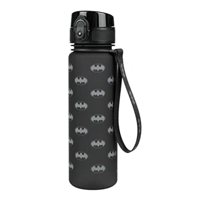 Abbildung von Kinder Trinkflasche Auslaufsicher Wasserflasche 500ml, Schule und Sport Flasche für Jungen Tritan (Batman Logo)
