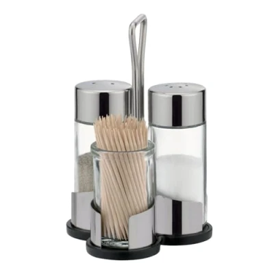 Abbildung von Tescoma Salz Pfeffer Zahnstocher Set, Menage Set Profi