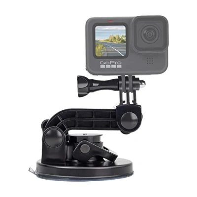 Abbildung von Suptig Saugnapfhalterung Kompatibel mit GoPro Hero 13 12 11 10 9/8/7/6/5/4/3/3+ Session Kameras, DJI osmo, Akaso für Windschutzscheiben und Fenster im Fahrzeug sowie