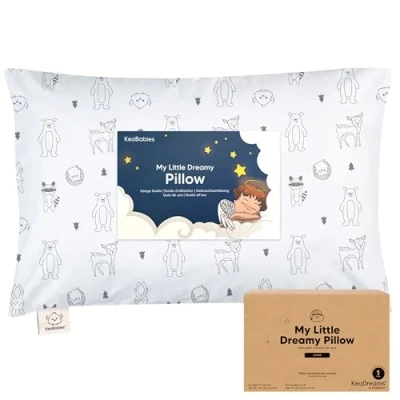 Abbildung von KeaBabies Kinderkissen mit Kissenbezug 51X35cm ab 2 Jahren, Waschbares Kinderkissen, Weiches Bio zum Schlafen, Großes (KeaFriends)