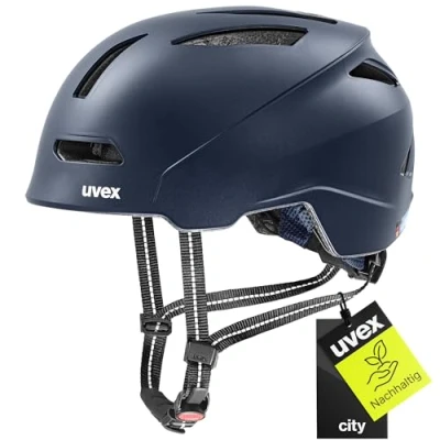 Abbildung von uvex urban planet nachhaltiger Fahrradhelm für Damen und Herren individuelle Größenanpassung aus Recyclingmaterial deep space matt 58 61 cm