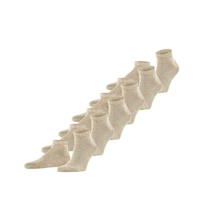 Abbildung von FALKE Herren Sneakersocken Happy 6 Pack M SN Baumwolle kurz einfarbig Paar, Beige (Sand Melange 4650), 43 46