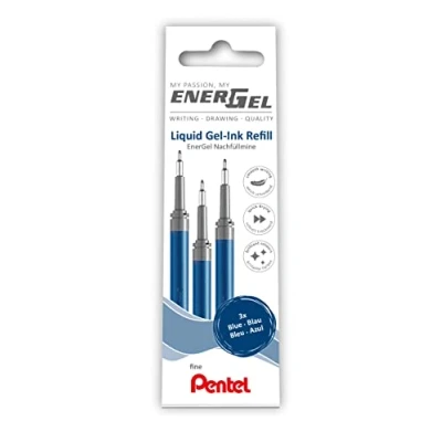 Abbildung von Pentel LRN5 3C Nachfüllmine für EnerGel Stifte 0.5 ball = 0,25mm Strichstärke, Nadelspitze, 3 Stück, blau
