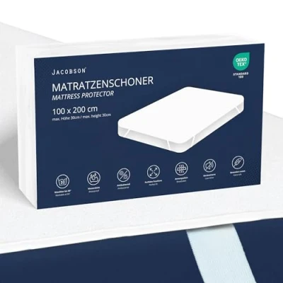 Abbildung von JACOBSON Matratzenschoner 100 x 200 cm wasserdichte Matratzenauflage atmungsaktiver Matratzenschutz (100x200cm)