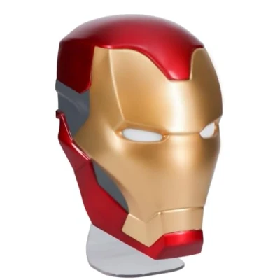 Abbildung von Iron Man Helm Lampe Offiziell lizenziert, Tony Stark Maske, Marvel Fan Sammlerstück, Avengers Nachttischlampe