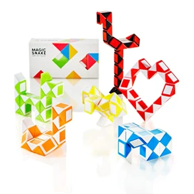 Abbildung von CUBIDI® Original Mini Magic Snakes 6er Set mit 24 Blöcken pro Snake Knobelspiele für Kinder ab 6 &amp; Erwachsene Die perfekten Mitgebsel den Kindergeburtstag Fördert Kreativität Motorik