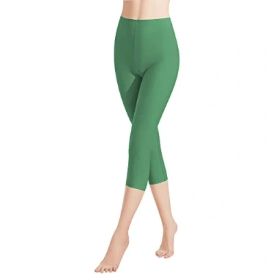 Abbildung von Libella 1er Pack Damen Leggings 3/4 Hose aus Baumwolle Capri mit Hohe Taille bunt Slim Fit Fitnesshose Mehrfarbig 4161 Grün S