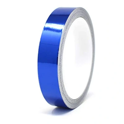 Abbildung von 8,5 Meter Glanz Zierstreifen Auto Motorrad Boot Modellbau Silber Chrom Finest Folia Dekorstreifen Seitenstreifen Klebestreifen (Chrom Blau, 20mm Breite)