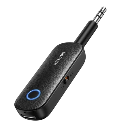 Abbildung von UGREEN Bluetooth Sender Klinke Adapter, 2 in 1 Transmitter und Receiver Splitter für Kopfhörer wie Airpods, Audio System usw.